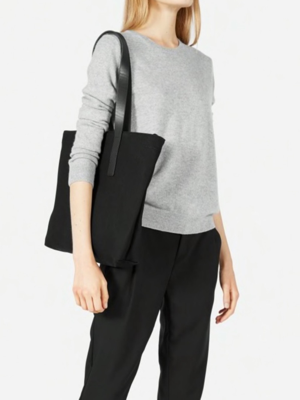 Everlane black canvas tote bag